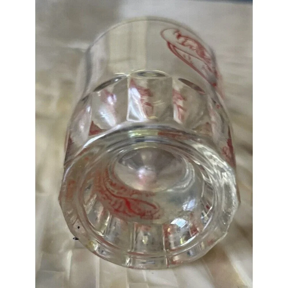 Shot Glass Vintage 80s Barware Heavy Beveled Base Bar Shooter Hawaii Souvenir 3